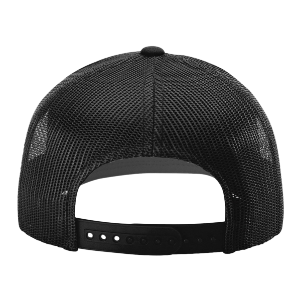 Richardson Sustainable Trucker Cap, Black / Black, Back view