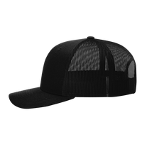Richardson Sustainable Trucker Cap, Black / Black, Left Side view