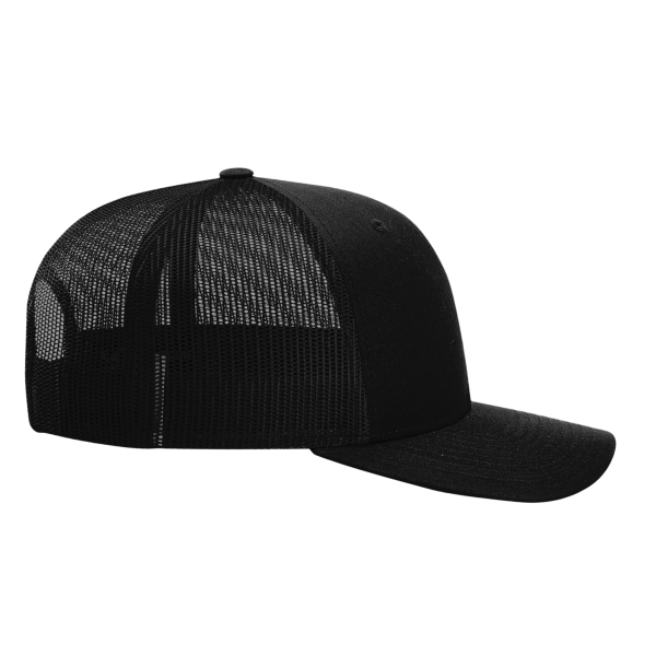 Richardson Sustainable Trucker Cap, Black / Black, Right Side view