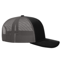 Richardson Sustainable Trucker Cap, Black / Charcoal, Right Side view