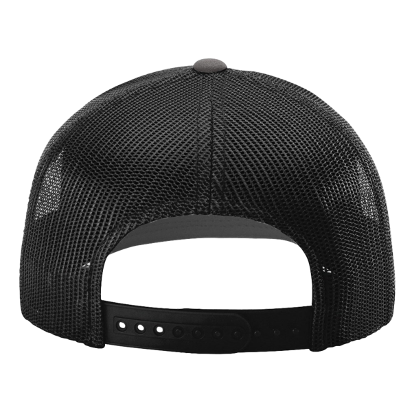 Richardson Sustainable Trucker Cap, Charcoal / Black, Back view