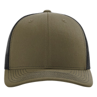Richardson Sustainable Trucker Cap, Loden / Black, Front view