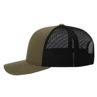 Richardson Sustainable Trucker Cap, Loden / Black, Left Side view