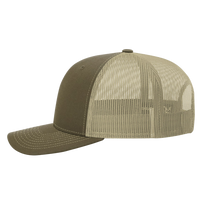 Richardson Sustainable Trucker Cap, Loden / Khaki, Left Side view