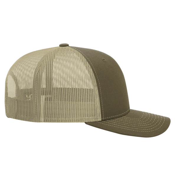 Richardson Sustainable Trucker Cap, Loden / Khaki, Right Side view