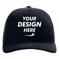 Richardson Sustainable Trucker Cap, Navy / Navy, Front view, Mockup