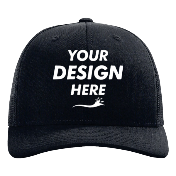 Richardson Sustainable Trucker Cap, Navy / Navy, Front view, Mockup
