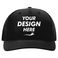 Richardson Tilikum Cap, Black / Black, Front view, Mockup