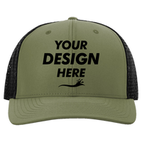 Richardson Tilikum Cap, Olive / Black, Front view, Mockup