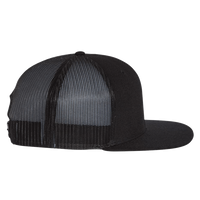 Richardson Wool Blend Flat Bill Trucker Cap, Black / Black / Black, Right Side view