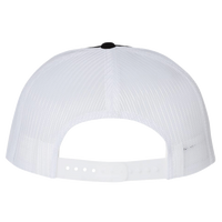 Richardson Wool Blend Flat Bill Trucker Cap, Black / White / White, Back view