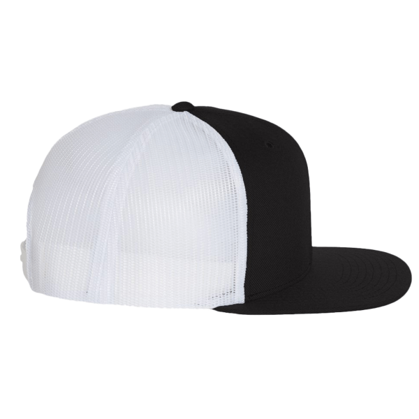 Richardson Wool Blend Flat Bill Trucker Cap, Black / White / White, Right Side view