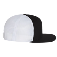 Richardson Wool Blend Flat Bill Trucker Cap, Black / White / White, Right Side view