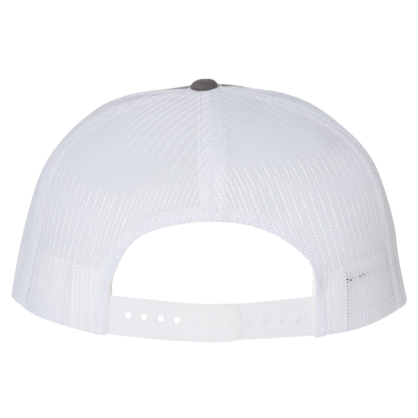 Richardson Wool Blend Flat Bill Trucker Cap, Charcoal / White / White, Back view
