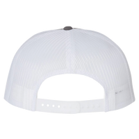 Richardson Wool Blend Flat Bill Trucker Cap, Charcoal / White / White, Back view