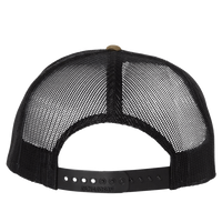 Richardson Wool Blend Flat Bill Trucker Cap, Green Camo / Black / Black, Back view