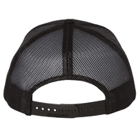 Richardson Youth Trucker Snapback Cap, Black / Black, Back view