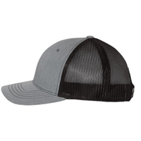 Richardson Youth Trucker Snapback Cap, Heather Grey / Black, Left Side view