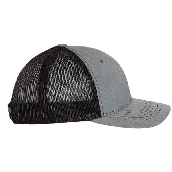 Richardson Youth Trucker Snapback Cap, Heather Grey / Black, Right Side view
