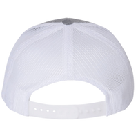 Richardson Youth Trucker Snapback Cap, Heather Grey / White, Back view