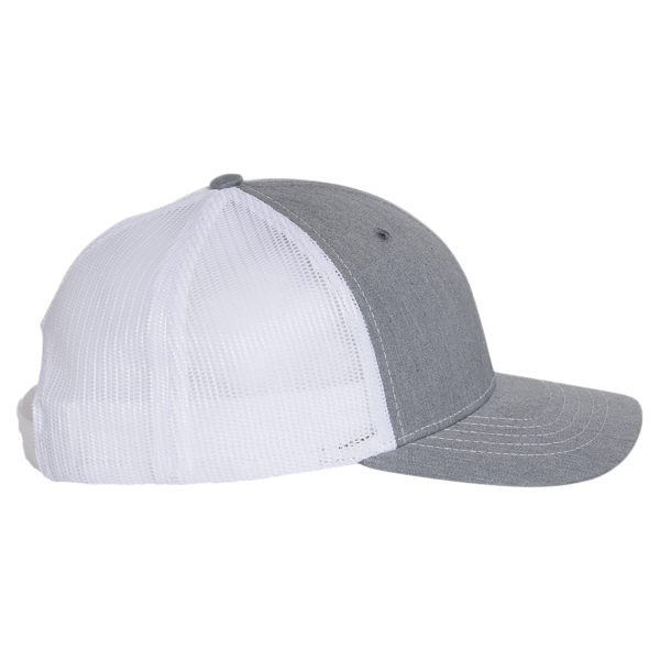 Richardson Youth Trucker Snapback Cap, Heather Grey / White, Right Side view