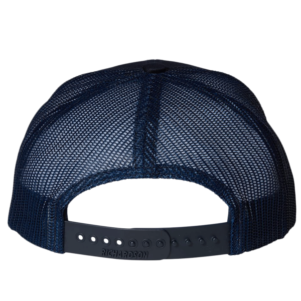 Richardson Youth Trucker Snapback Cap, Navy / Navy, Back view