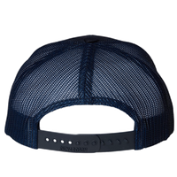 Richardson Youth Trucker Snapback Cap, Navy / Navy, Back view