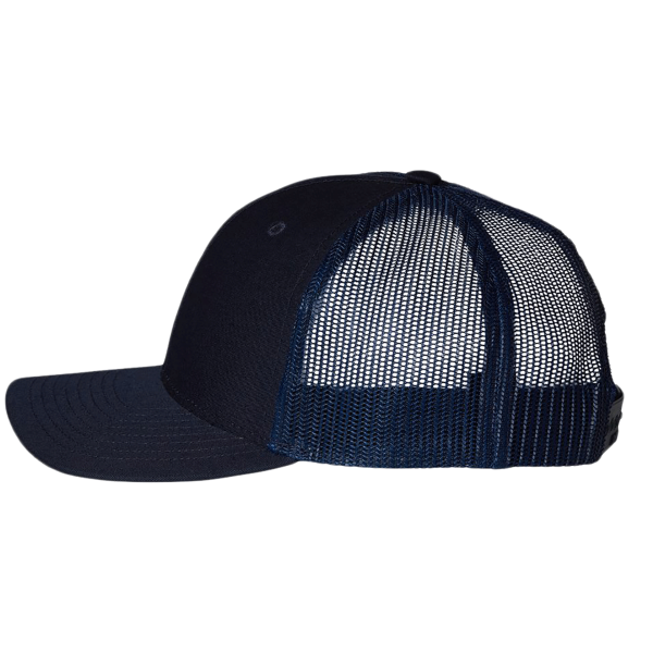 Richardson Youth Trucker Snapback Cap, Navy / Navy, Left Side view
