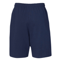 Russell Athletic Men's Cotton Classic Jersey Shorts with Pockets, Navy, Back view