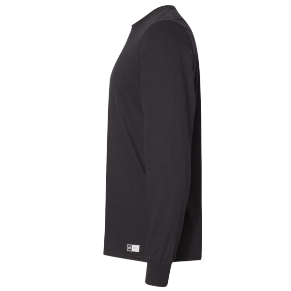 Russell Athletic Unisex Dri Power® CVC Performance Long Sleeve T-Shirt, Black, Left Sleeve view