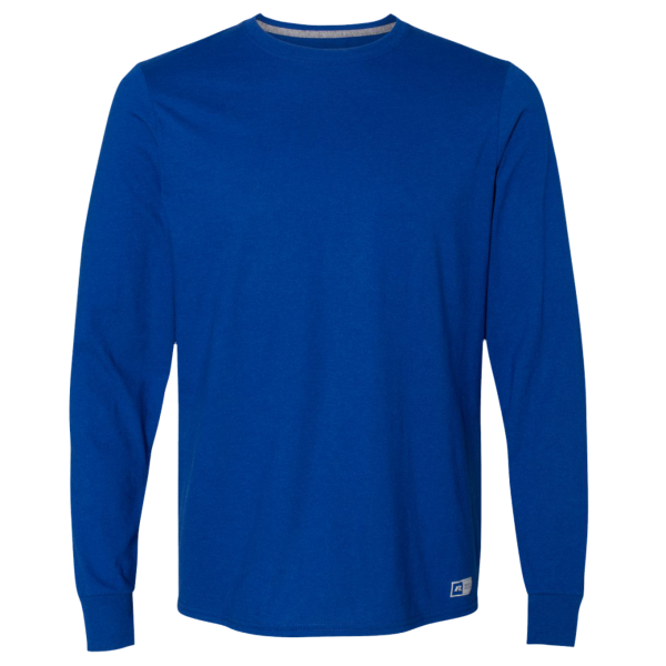 Russell Athletic Unisex Dri Power® CVC Performance Long Sleeve T-Shirt, Royal, Front view