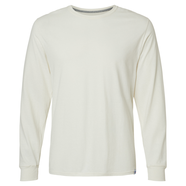 Russell Athletic Unisex Dri Power® CVC Performance Long Sleeve T-Shirt, Vintage White, Front view