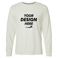 Russell Athletic Unisex Dri Power® CVC Performance Long Sleeve T-Shirt, Vintage White, Front view, Mockup