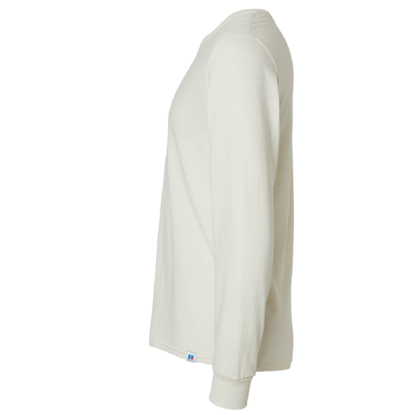 Russell Athletic Unisex Dri Power® CVC Performance Long Sleeve T-Shirt, Vintage White, Left Sleeve view