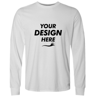 Russell Athletic Unisex Dri Power® CVC Performance Long Sleeve T-Shirt, White, Front view, Mockup