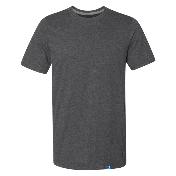 Russell Athletic Unisex Dri Power® CVC Performance T-Shirt, Black Heather, Front view