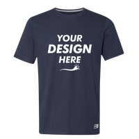 Russell Athletic Unisex Dri Power® CVC Performance T-Shirt, Navy, Front view, Mockup
