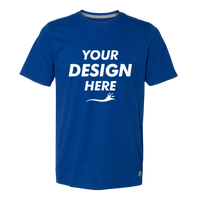 Russell Athletic Unisex Dri Power® CVC Performance T-Shirt, Royal, Front view, Mockup