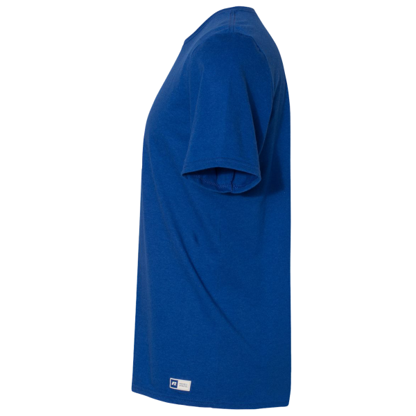Russell Athletic Unisex Dri Power® CVC Performance T-Shirt, Royal, Left Sleeve view