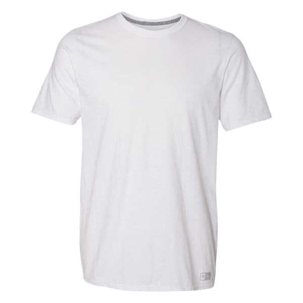 Russell Athletic Unisex Dri Power® CVC Performance T-Shirt, White, Front view
