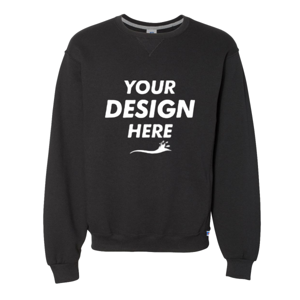 Russell Athletic Unisex Dri Power® Crewneck Sweatshirt, Black, Front view, Mockup