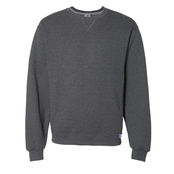 Russell Athletic Unisex Dri Power® Crewneck Sweatshirt, Black Heather, Front view