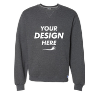 Russell Athletic Unisex Dri Power® Crewneck Sweatshirt, Black Heather, Front view, Mockup