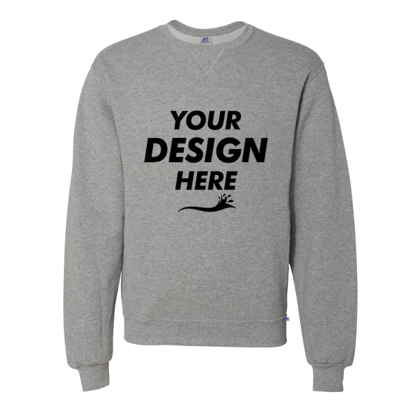 Russell Athletic Unisex Dri Power® Crewneck Sweatshirt, Oxford, Front view, Mockup