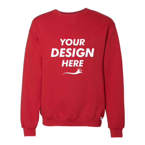 Russell Athletic Unisex Dri Power® Crewneck Sweatshirt, True Red, Front view, Mockup