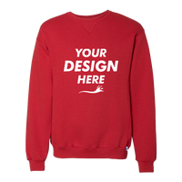 Russell Athletic Unisex Dri Power® Crewneck Sweatshirt, True Red, Front view, Mockup