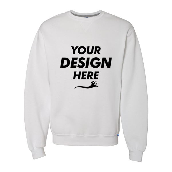 Russell Athletic Unisex Dri Power® Crewneck Sweatshirt, White, Front view, Mockup