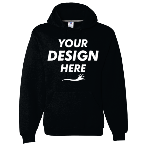 Russell Athletic Unisex Dri Power® Hooded Sweatshirt, Black, Front view, Mockup