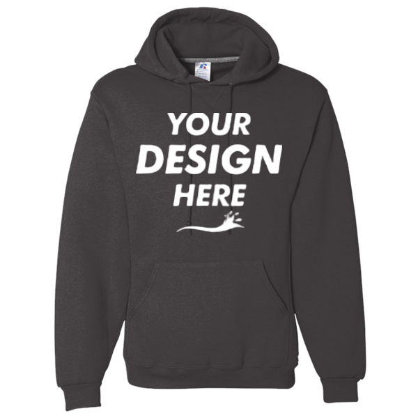 Russell Athletic Unisex Dri Power® Hooded Sweatshirt, Black Heather, Front view, Mockup