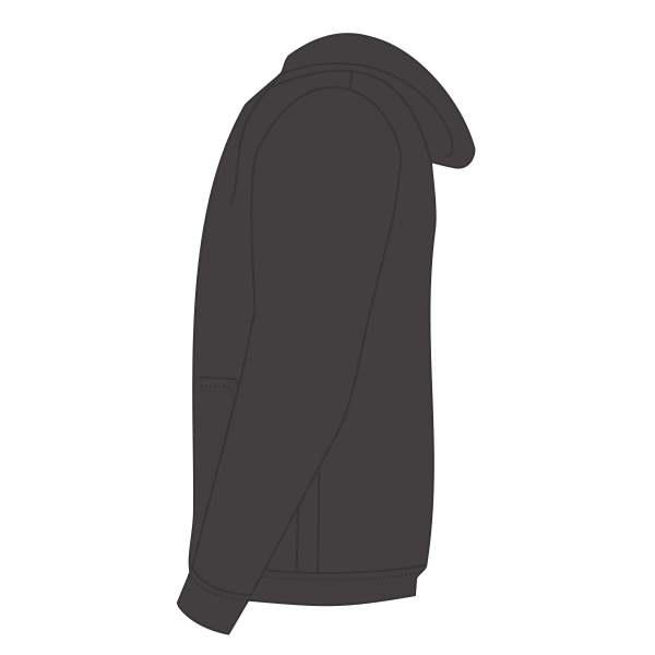 Russell Athletic Unisex Dri Power® Hooded Sweatshirt, Black Heather, Left Sleeve view